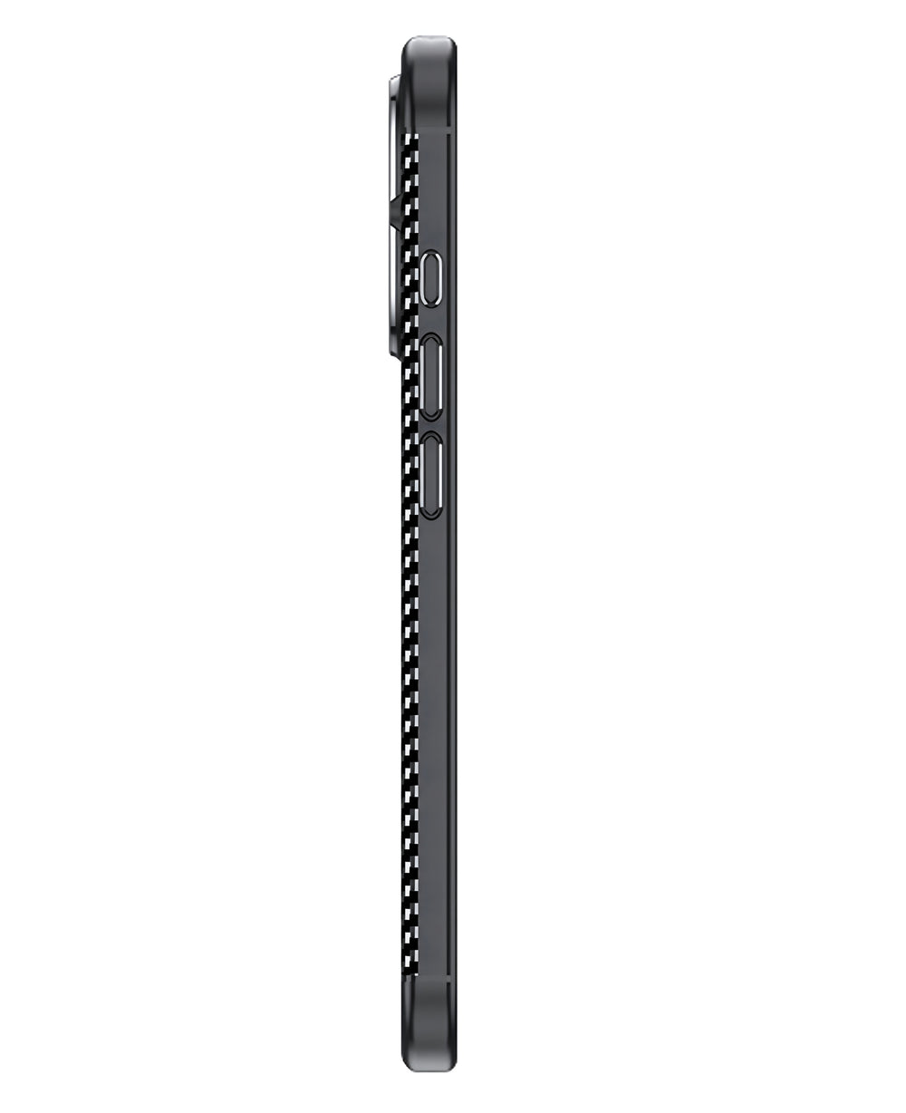 iPhone 16 Plus Uyumlu Karbon Silikon Kılıf - Siyah - Strapg