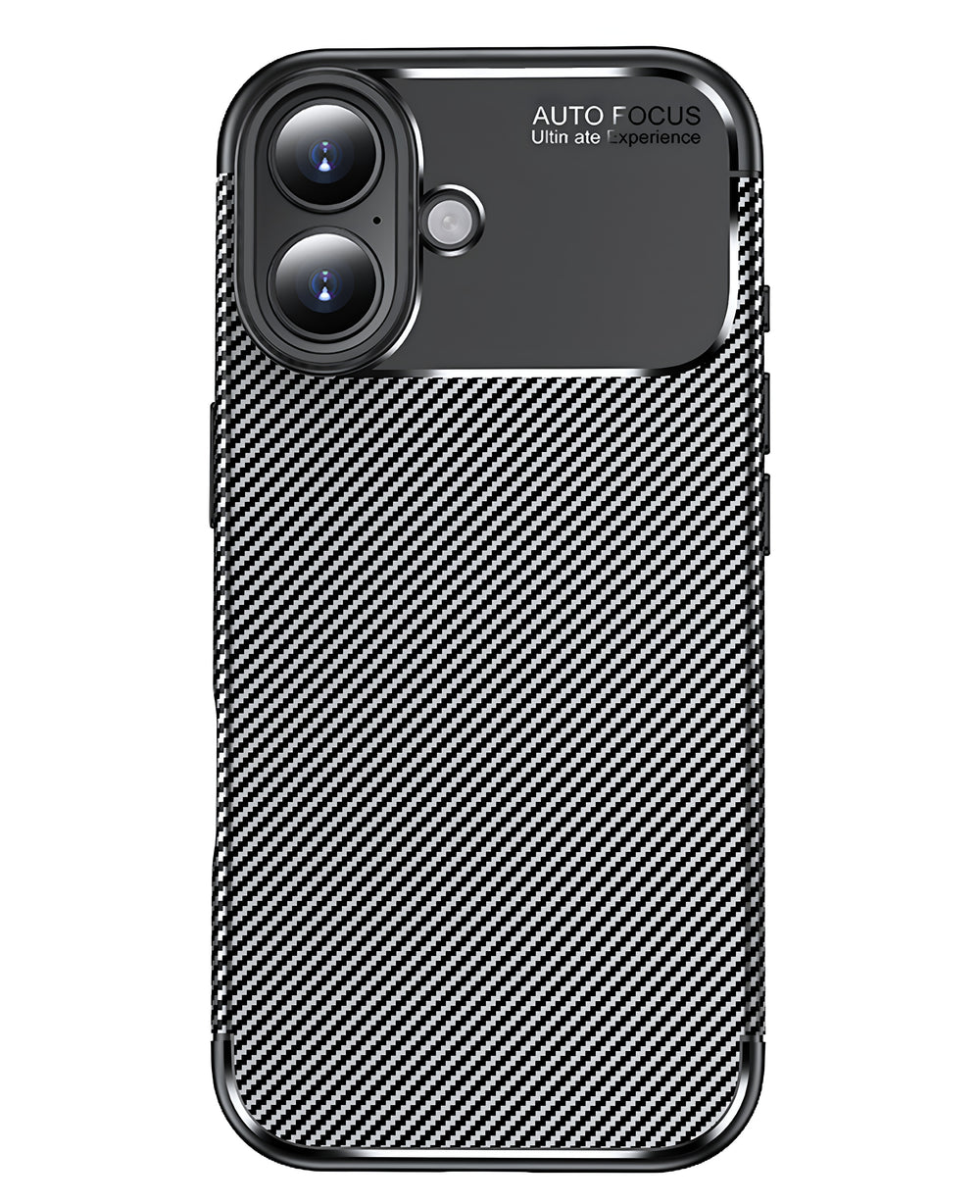 iPhone 16 Plus Uyumlu Karbon Silikon Kılıf - Siyah - Strapg