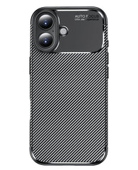 iPhone 16 Plus Uyumlu Karbon Silikon Kılıf - Siyah - Strapg
