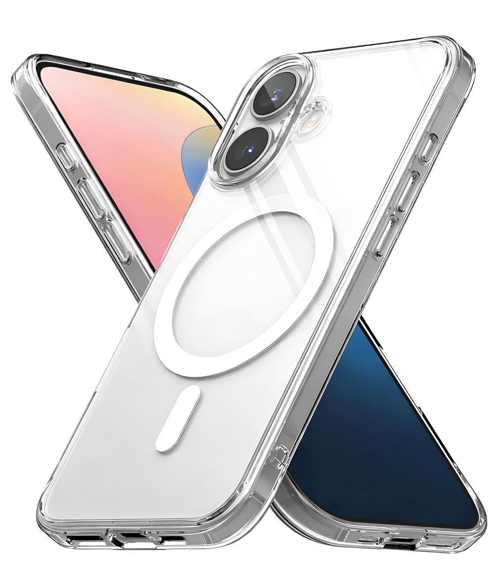 iPhone 16 Plus Uyumlu Sararmaz Sert Şeffaf Magsafe Kılıf - Şeffaf - Strapg
