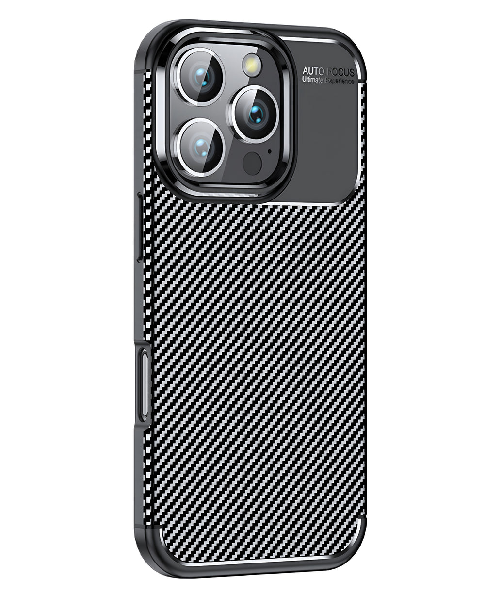 iPhone 16 Pro Max Uyumlu Karbon Silikon Kılıf - Siyah - Strapg