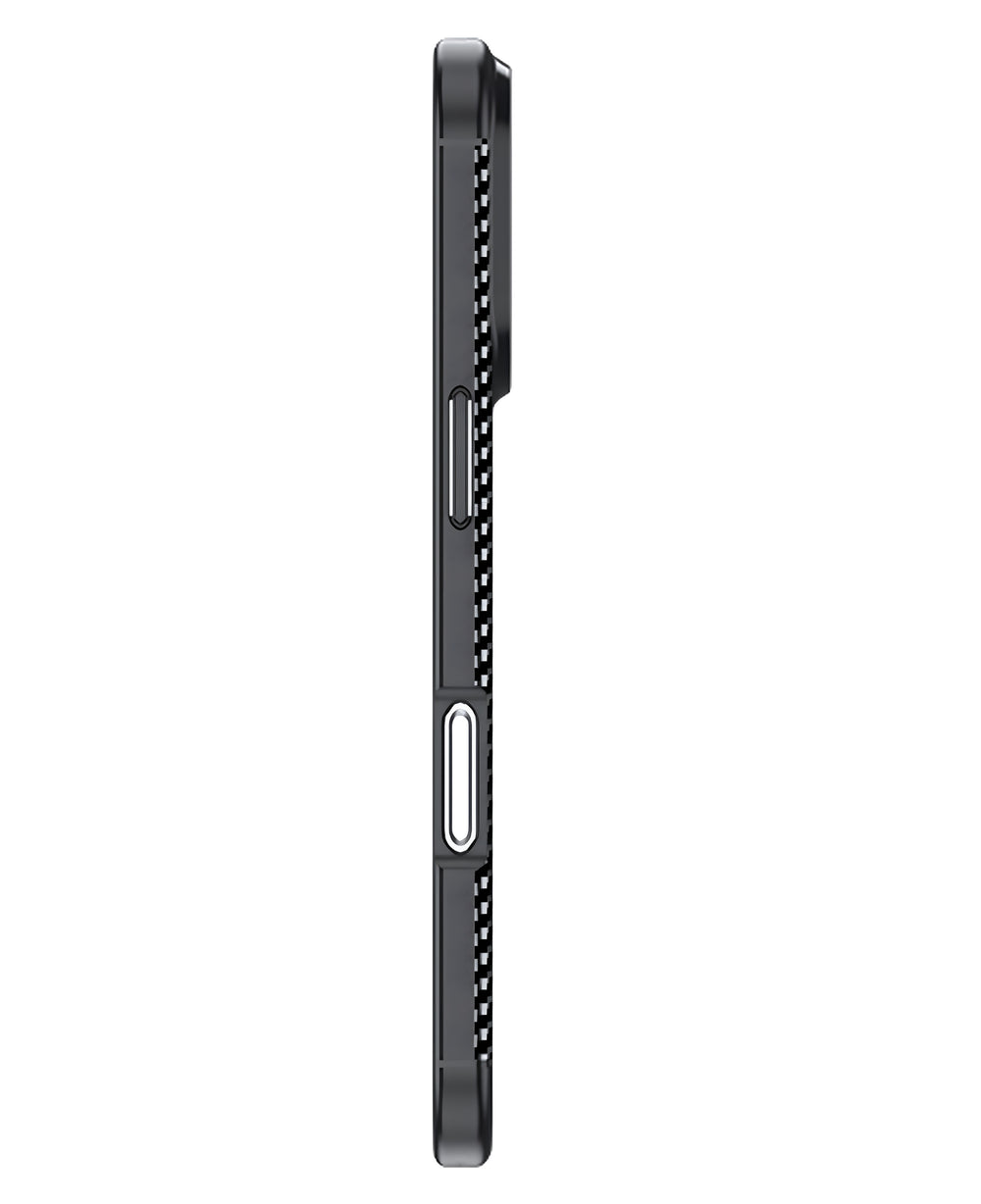 iPhone 16 Pro Max Uyumlu Karbon Silikon Kılıf - Siyah - Strapg