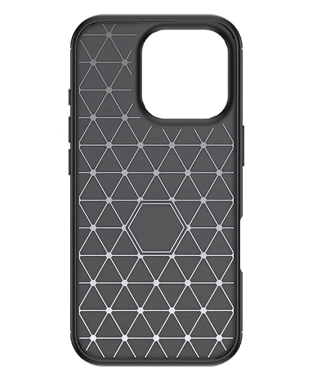 iPhone 16 Pro Max Uyumlu Karbon Silikon Kılıf - Siyah - Strapg