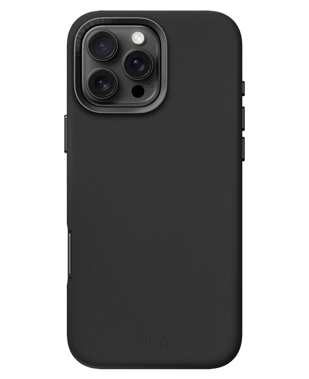 iPhone 16 Pro Uyumlu Uniq Lyden Magsafe Deri Kılıf - Siyah - Strapg