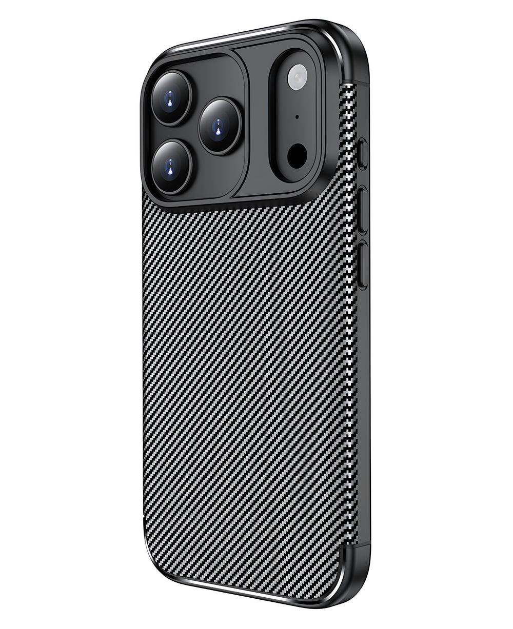 iPhone 17 Pro Max Uyumlu Karbon Silikon Kılıf - Siyah - Strapg