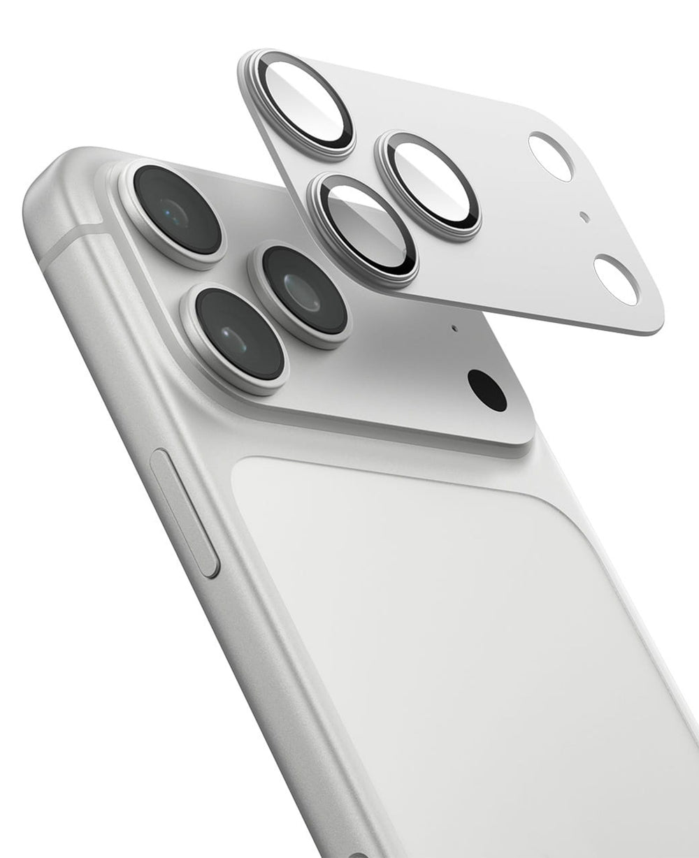 iPhone 17 Serisi Uyumlu Metal Kamera Lens Koruyucu - Gümüş Gri - Strapg