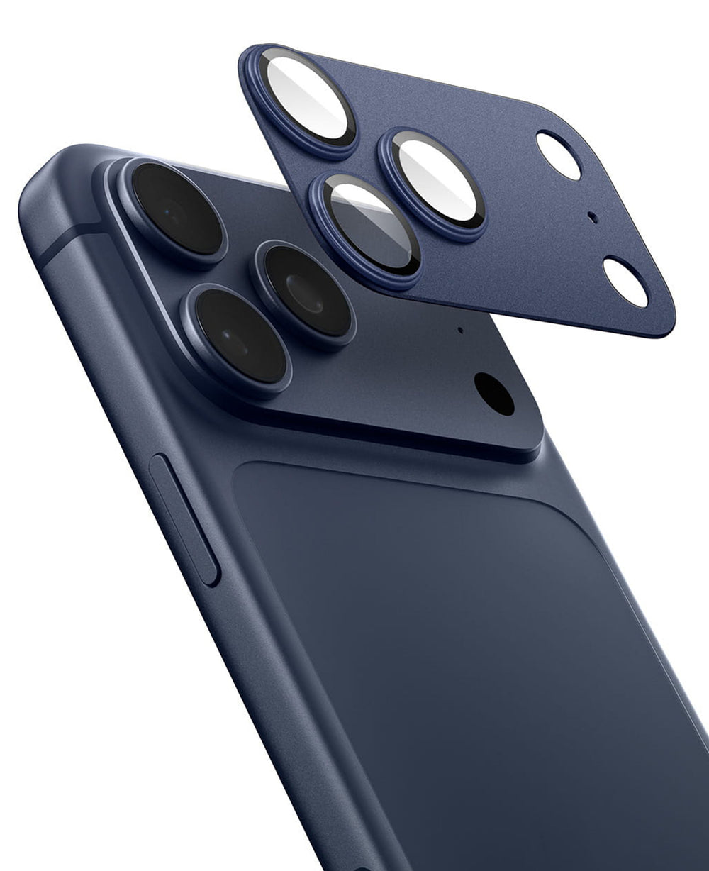 iPhone 17 Serisi Uyumlu Metal Kamera Lens Koruyucu - Lacivert - Strapg