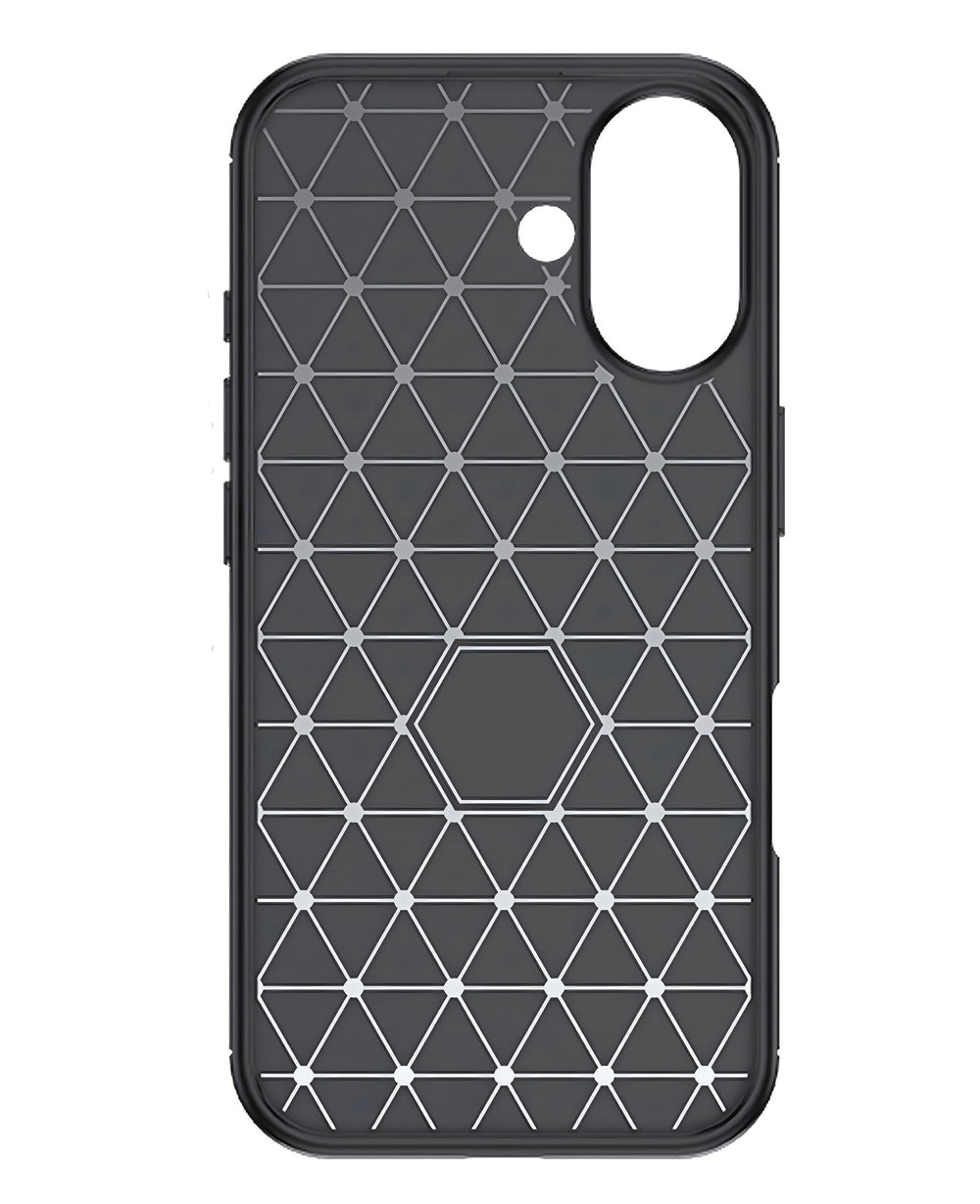 iPhone 17 Uyumlu Karbon Silikon Kılıf - Siyah - Strapg