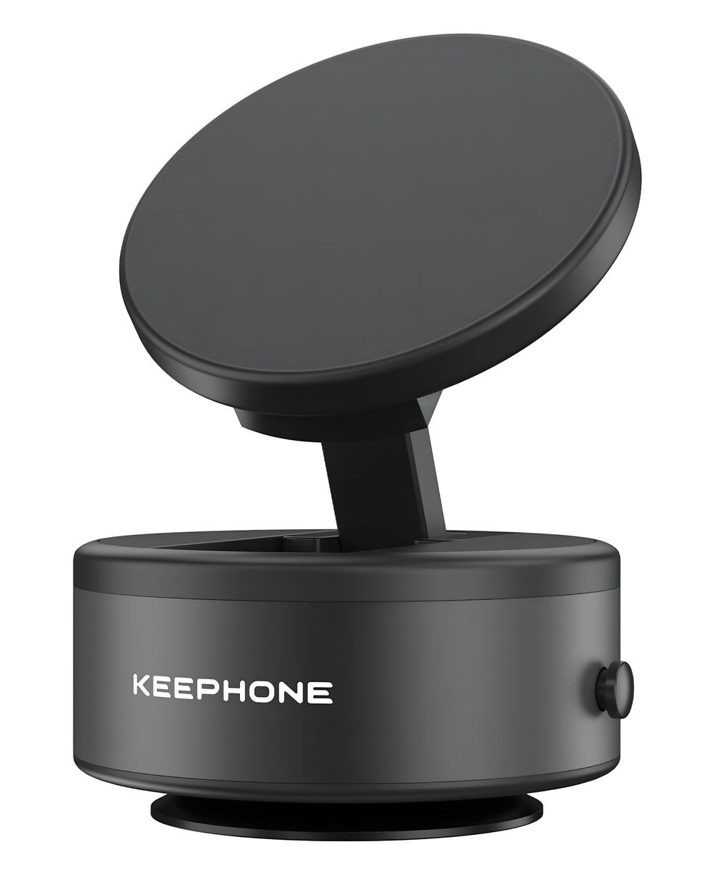 Keephone CR107 Vantuzlu 360 Dönebilir Taşınabilir Kablosuz Şarj Destekli Magsafe Araç Telefon Tutucu - Strapg