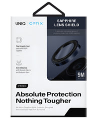 iPhone 15 Pro / Pro Max Uyumlu Uniq Optix Çelik Çerçeveli Safir Kamera Lens Koruyucu