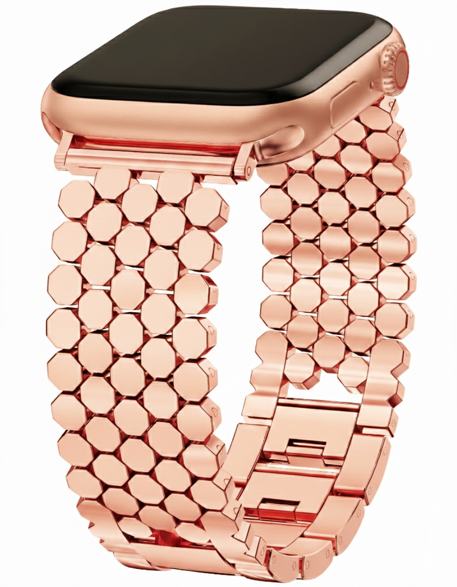 Metal Paslanmaz Çelik Pethex Loop Kordon - Rose Gold - Strapg