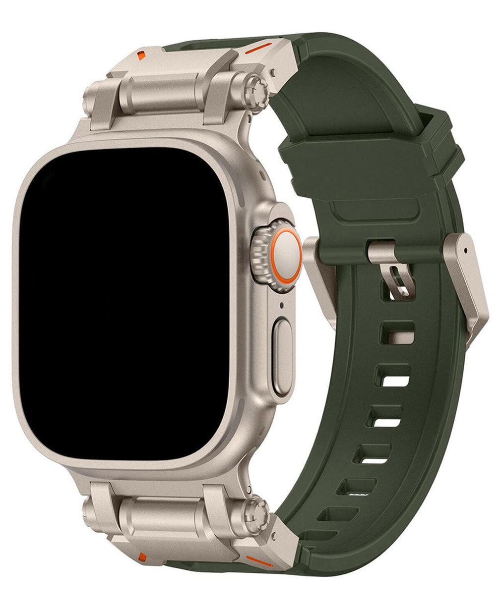 Metal Tokalı Silikon Rugged Loop Kordon - Starlight Yeşil - Strapg