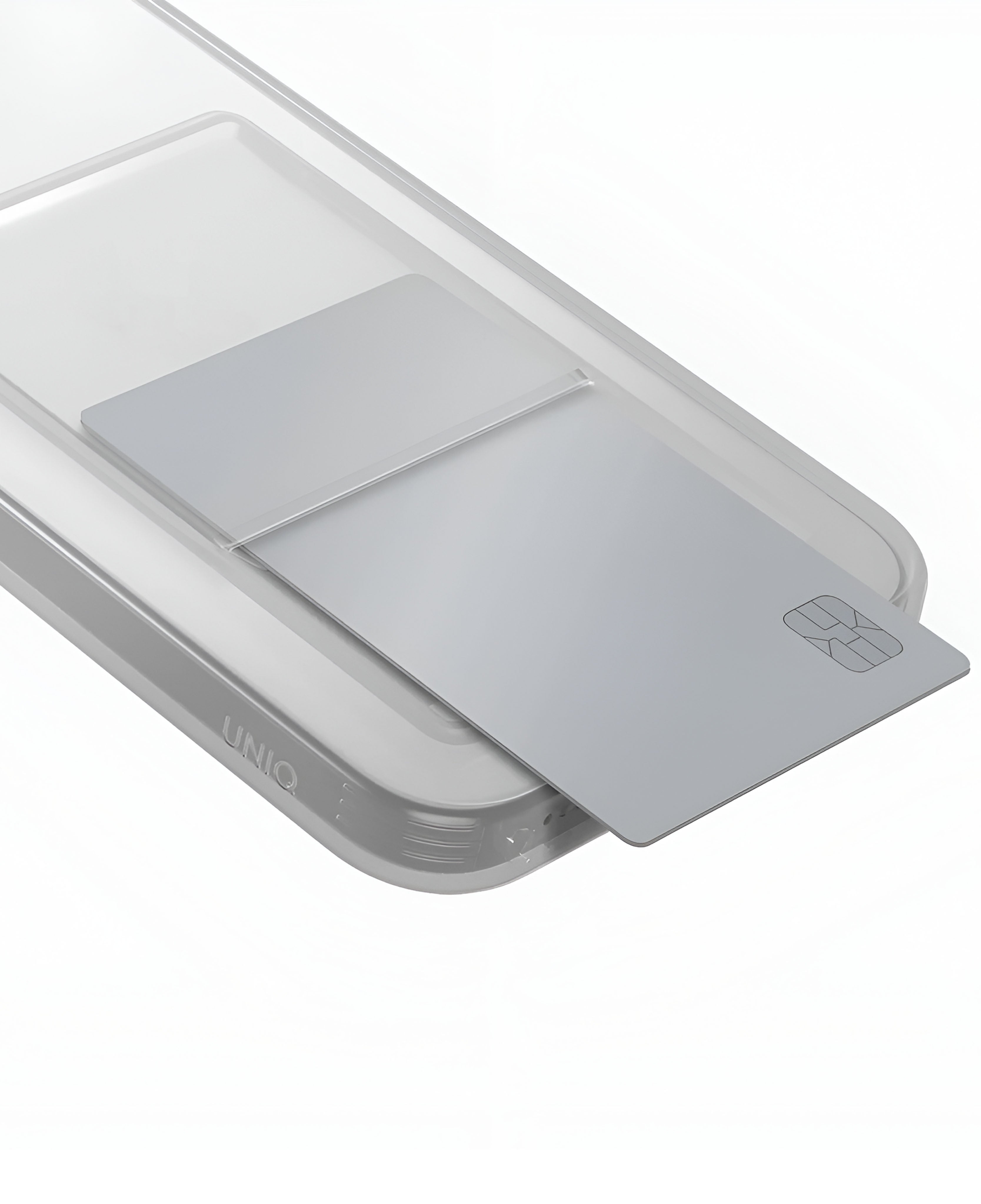 Uniq iPhone 15 Uyumlu Air Fender Kartvizitli Şeffaf Silikon Kılıf