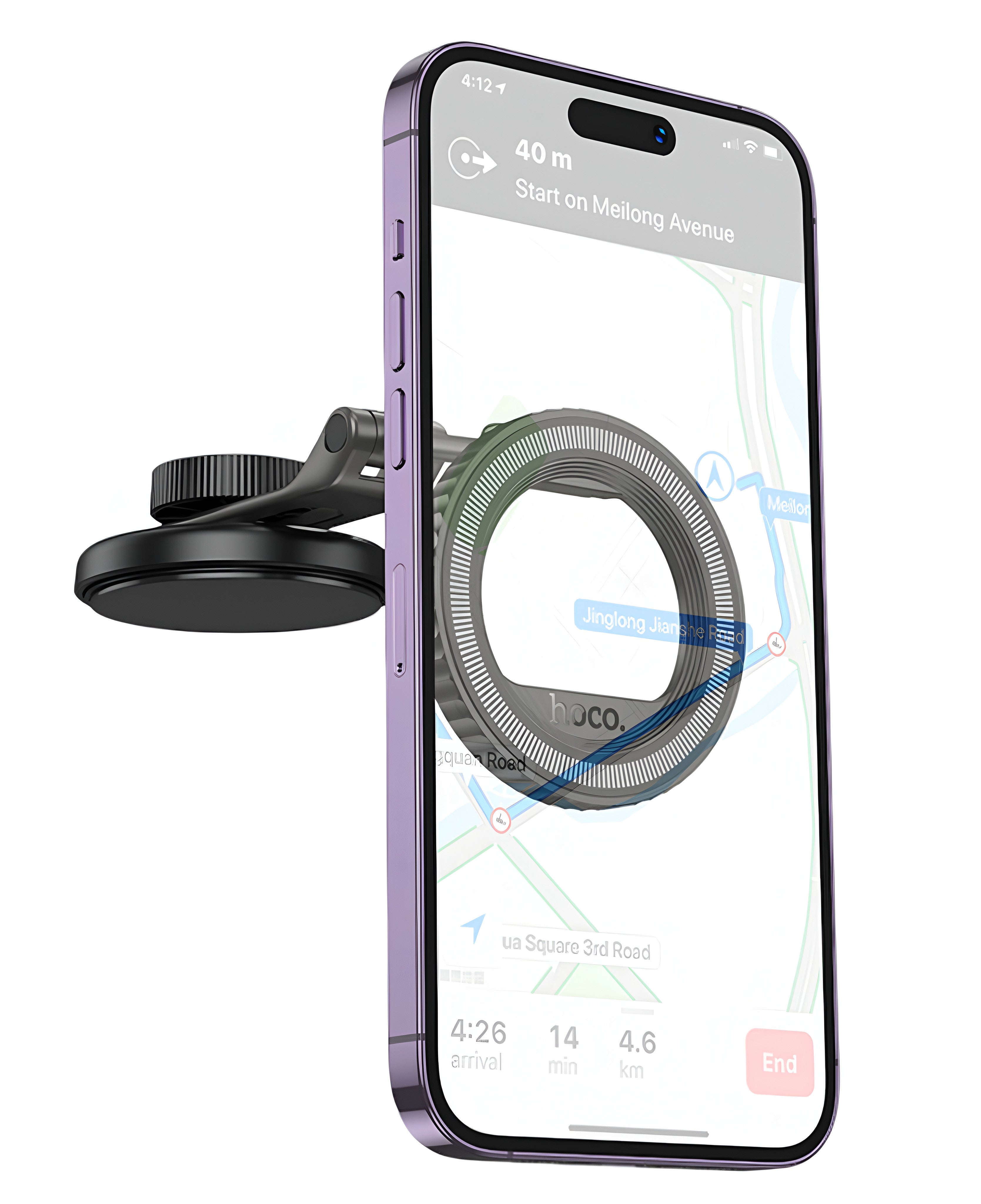 Hoco H77 Yapışkanlı Katlanabilir 360 Dönebilen Manyetik Magsafe Araç Tutucu