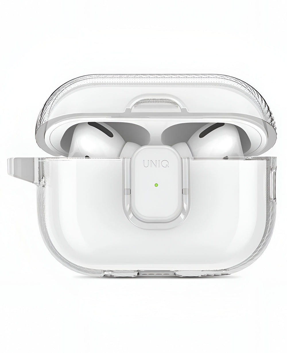 Uniq Airpods Uyumlu Glase Pro Kilitli Kılıf - Şeffaf - Strapg