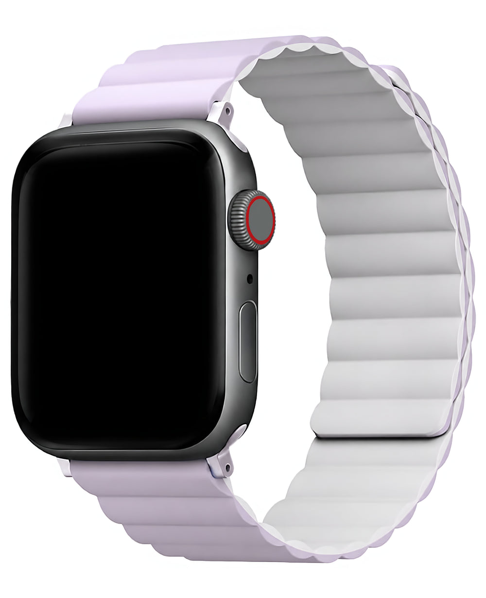 Uniq Apple Watch Uyumlu Revix Reversible Manyetik Silikon Kordon - Lila - Strapg