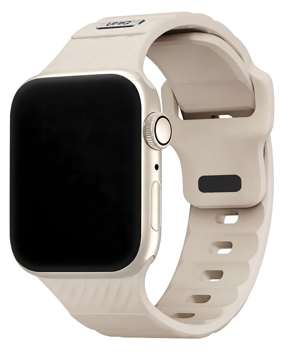 Uniq Apple Watch Uyumlu Stride FKM Silikon Kordon - Bej - Strapg