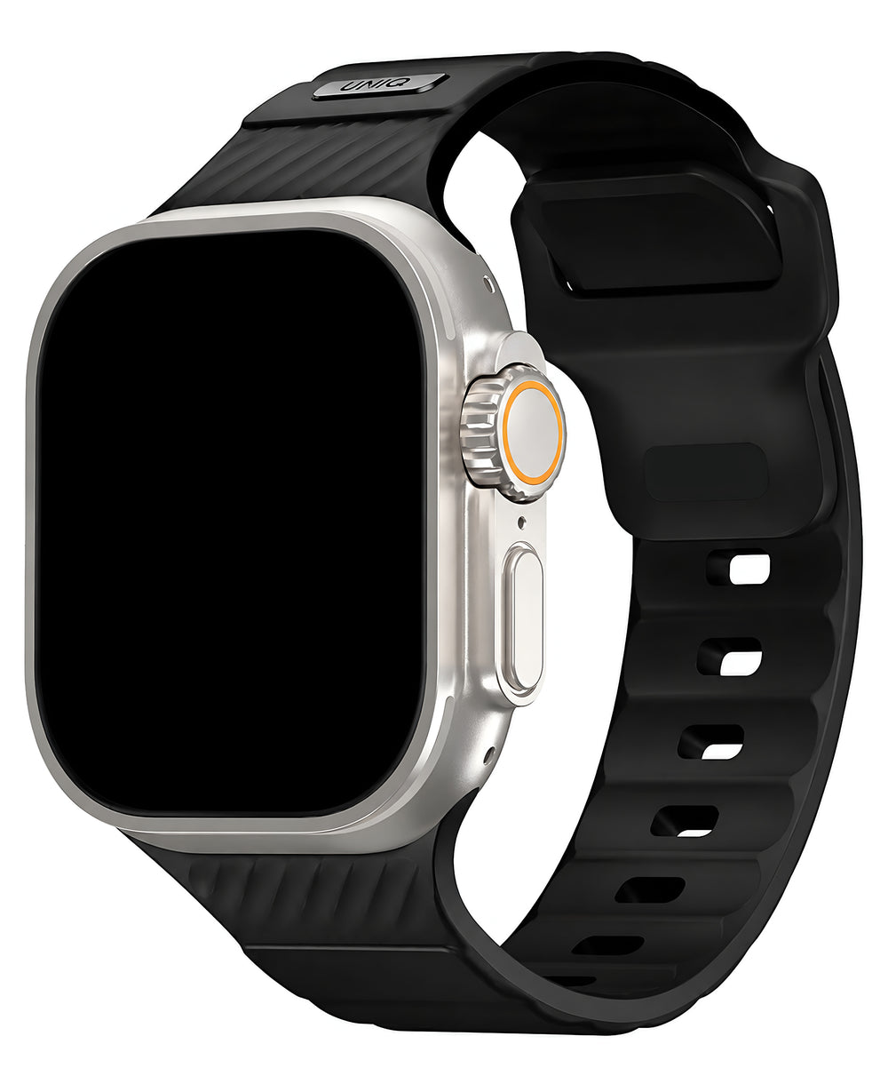 Uniq Apple Watch Uyumlu Stride FKM Silikon Kordon - Siyah - Strapg