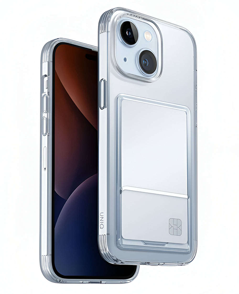 Uniq iPhone 15 Uyumlu Air Fender Kartvizitli Şeffaf Silikon Kılıf - Şeffaf - Strapg