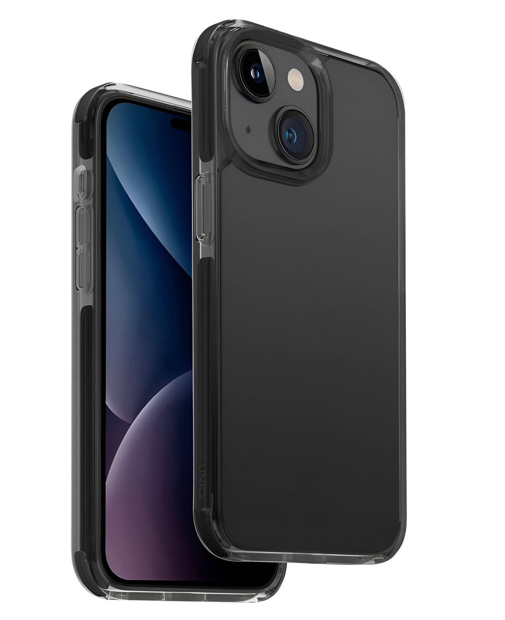 Uniq iPhone 15 Uyumlu Combat Hybrid Kılıf - Şeffaf Siyah - Strapg