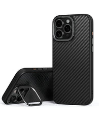 Uniq iPhone 16 Pro Max Uyumlu KevaMax Standlı Karbon Magsafe Kılıf - Strapg