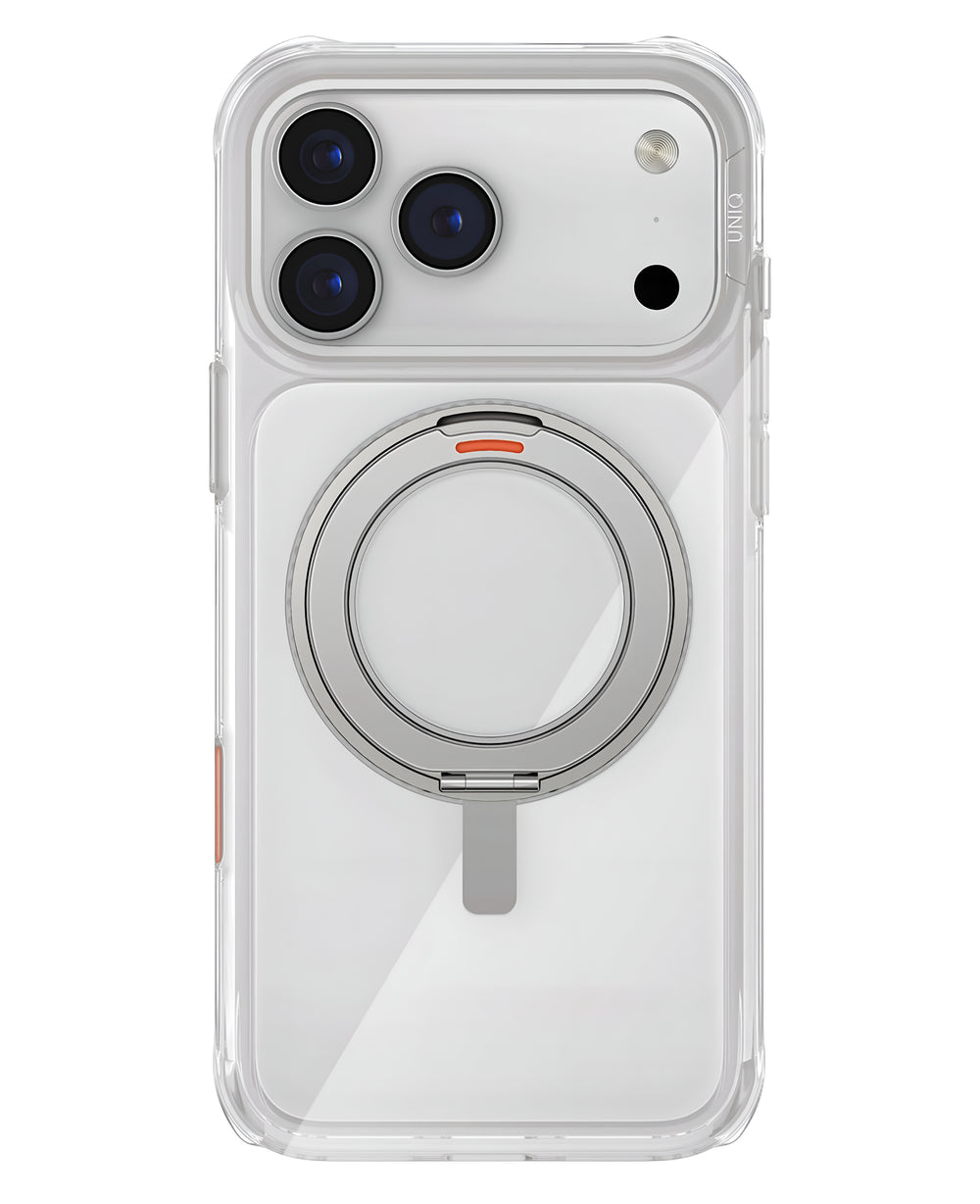 Uniq iPhone 17 Pro Max Uyumlu Swivix Rotating Kickstand - Şeffaf - Strapg