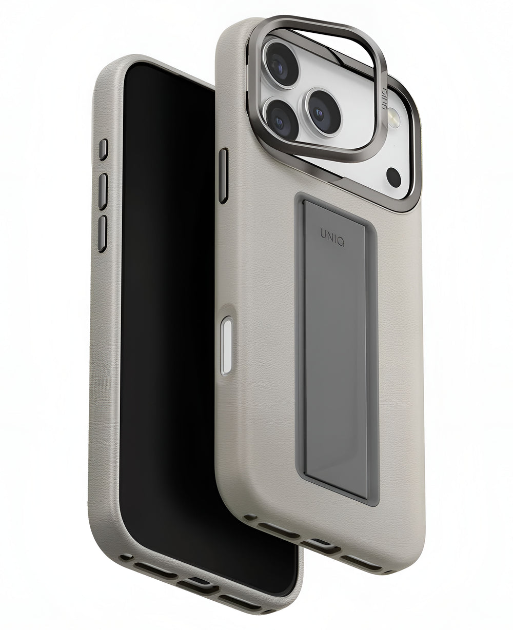 Uniq iPhone 17 Pro Uyumlu Heldro Pro Magsafe Standlı Vegan Deri Kılıf - Strapg